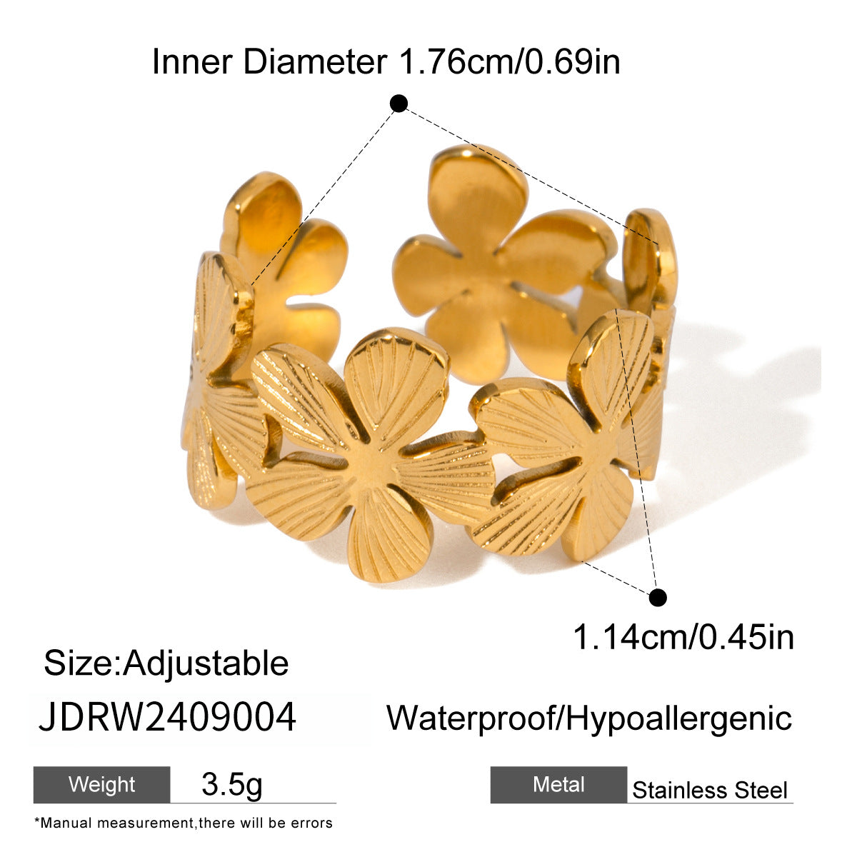 Jie Ding Finger Bracelet Hand Jewelry Stainless Steel Pearl Ring Titanium Steel Women