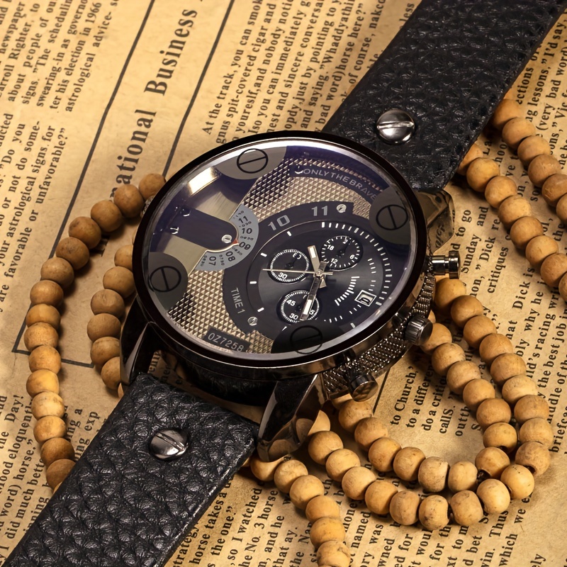 High-end Men's Watch New Fashion Simple Retro Domineering Street Style Large Dial Quartz Watch