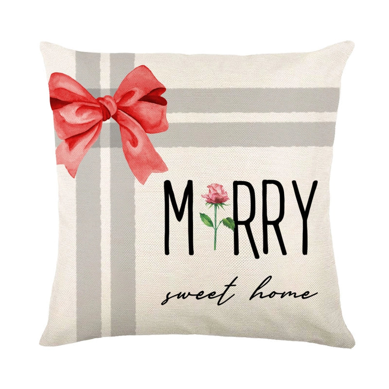 Casual Vacation Letter Linen Pillow Cases