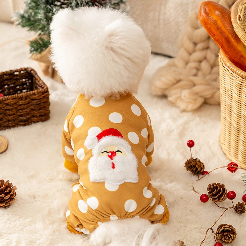 Spring Summer Dog Clothes Cute Bear Striped Four-legged Home Outfit Cat Pet Air Conditioning Clothes