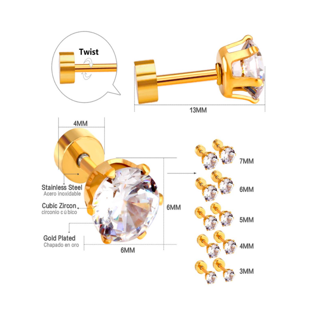 4mm Diamond studs - Gold