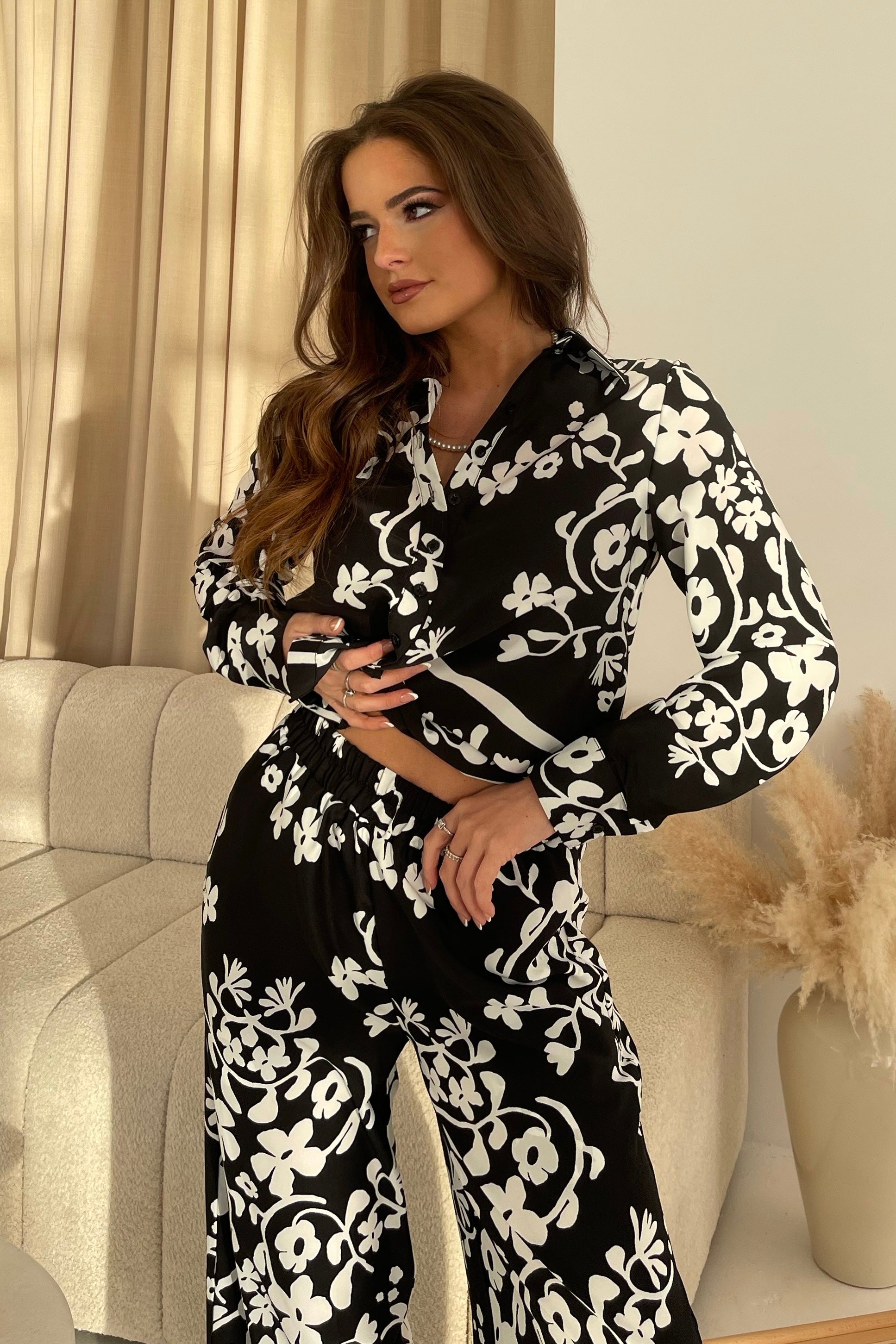 Esti Monocrome Shirt and Trouser Co-ord Set