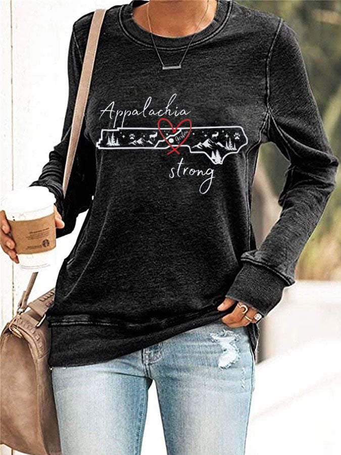 Women's Appalachian Strong Hurricane Print Casual Sweatshirt