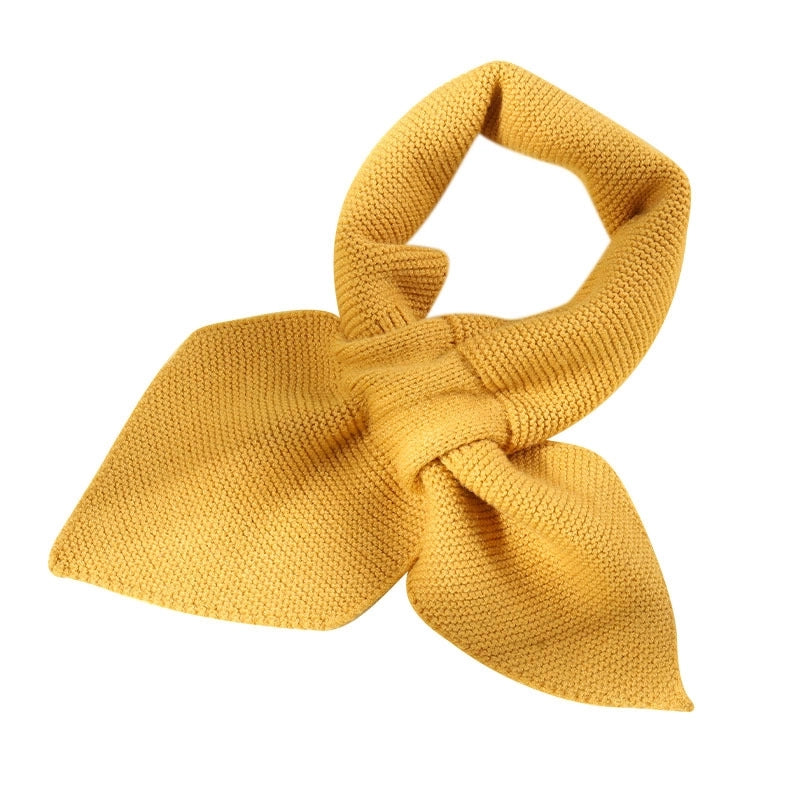 Evening And Evening Knitted Wool Collar Cross Fishtail Scarf Bow Small Scarf For Women Autumn And Winter