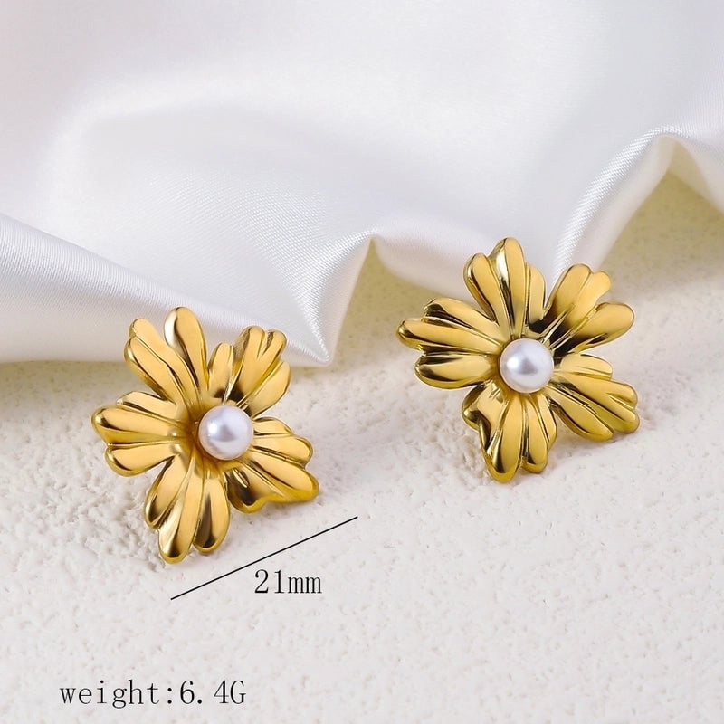 12 Pieces Minimalist Commute Geometric Heart Shape Plating Titanium Steel Drop Earrings Earrings Ear Studs