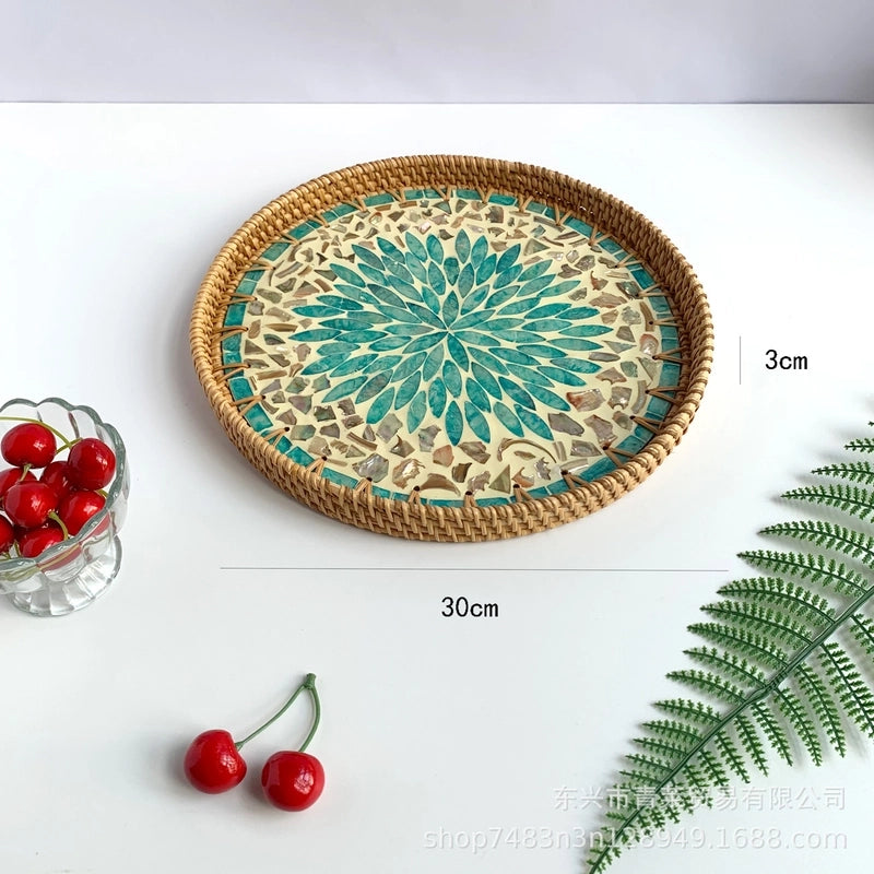 Pastoral Flower Grass Shell Fruit Plate