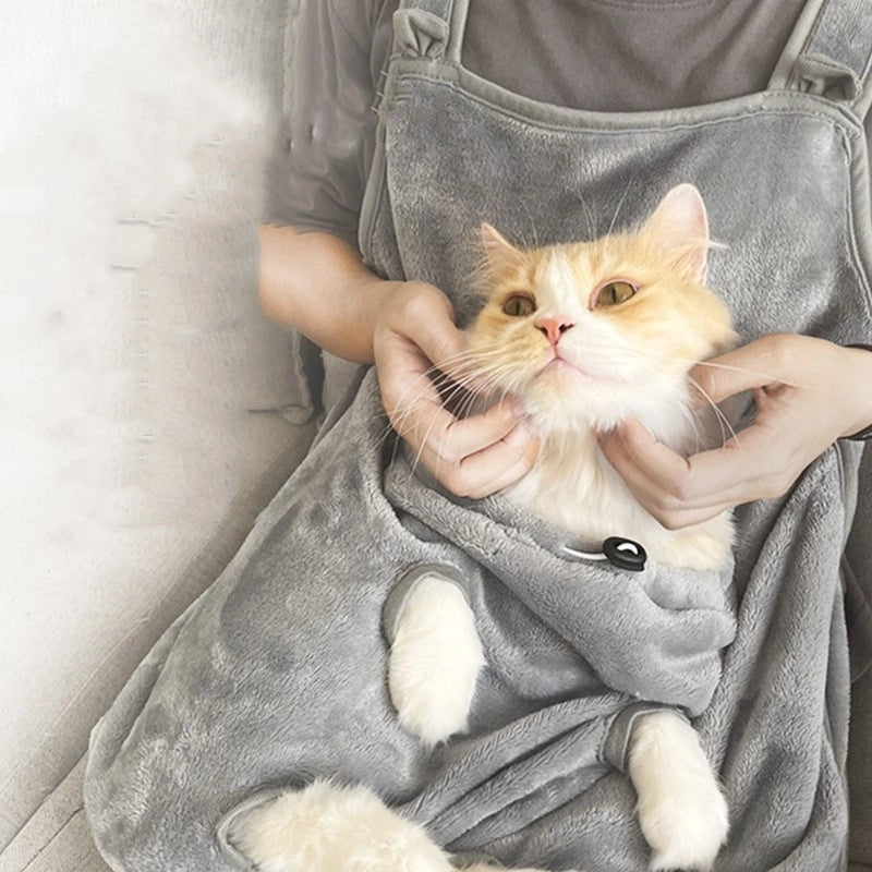 Casual Cotton Solid Color Cat Holding Clothing