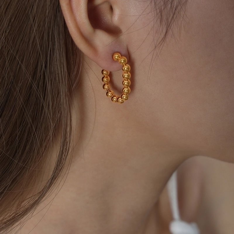 1 Pair Retro Streetwear Solid Color Plating Titanium Steel 18K Gold Plated Earrings