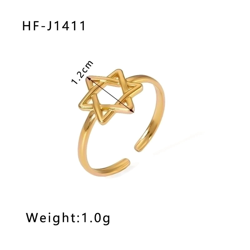 Stainless Steel 18K Gold Plated Modern Style Plating Geometric Open Rings