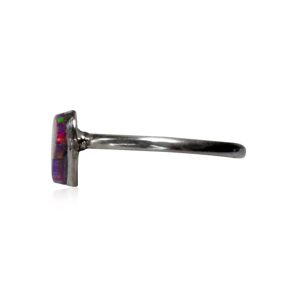 Sparkling Purple Opal Heart Ring