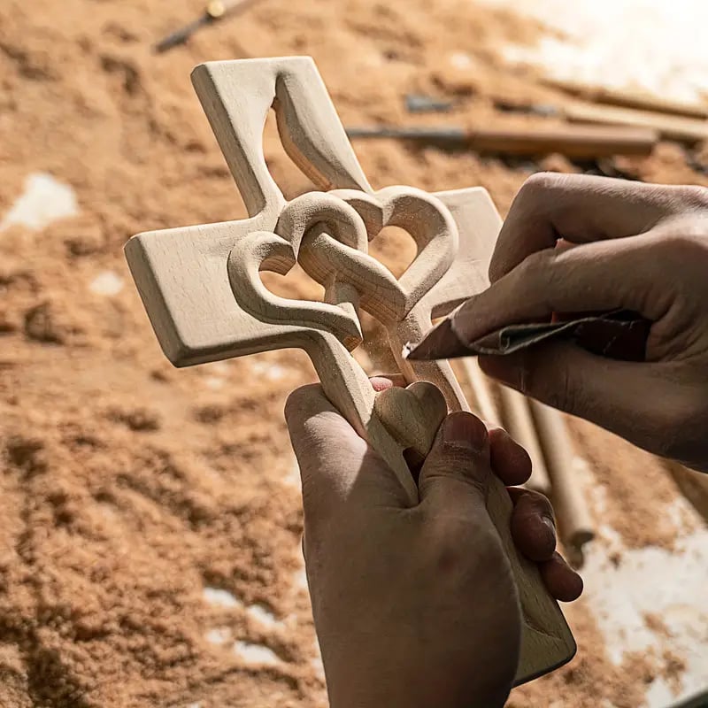 ⏰Clearance Event Sale 49% OFF💕Intertwined Heart Wooden Cross