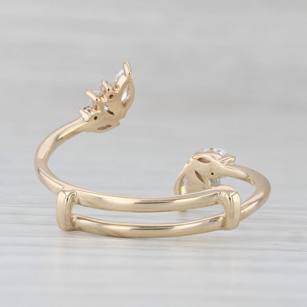 Cubic Zirconia Ring Jacket Enhancer Wedding Band 10k Yellow Gold Size 8.5