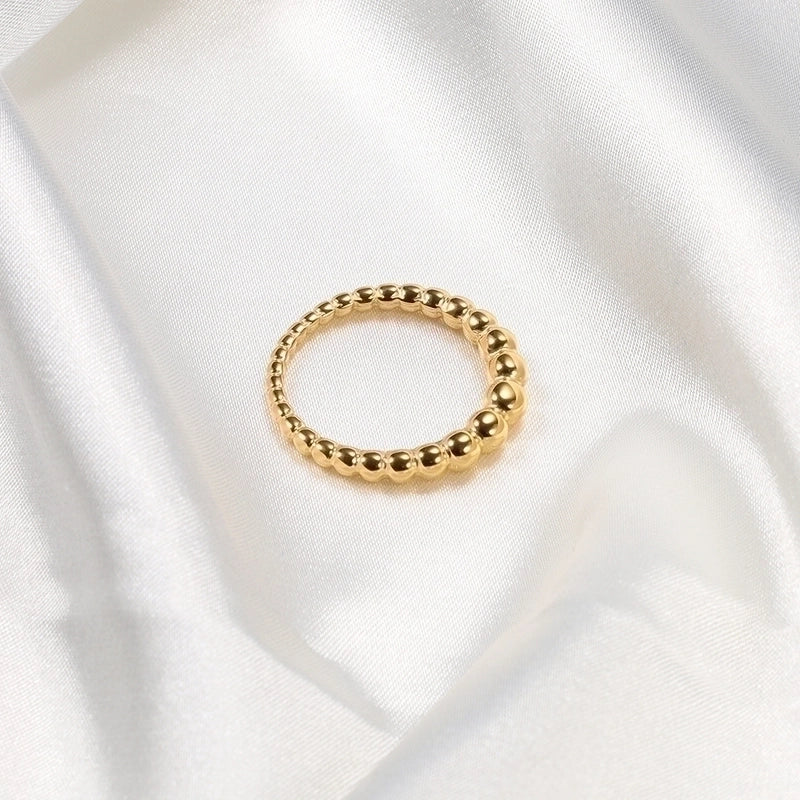 Minimalist Ball Solid Color Titanium Steel Polishing Plating Rings