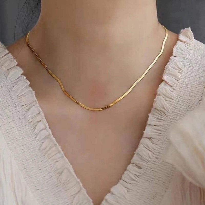 Minimalist Solid Color Stainless Steel Necklace In Bulk