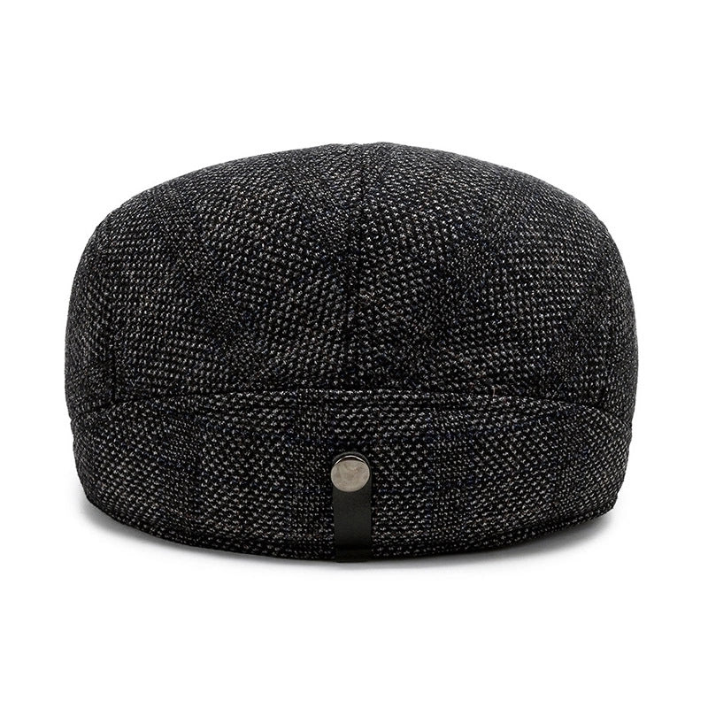Men's Retro Minimalist Solid Color Curved Eaves Beret Hat