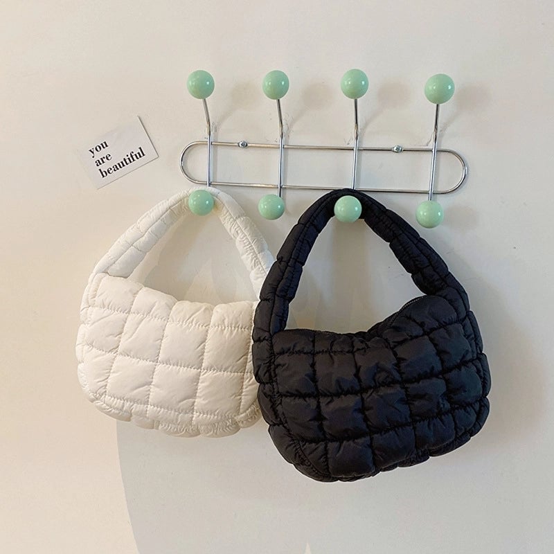 Autumn And Winter Mini Cloud Handbag Korean Style New Down Cotton-padded Underarm Bag Bubble Elastic Handbag