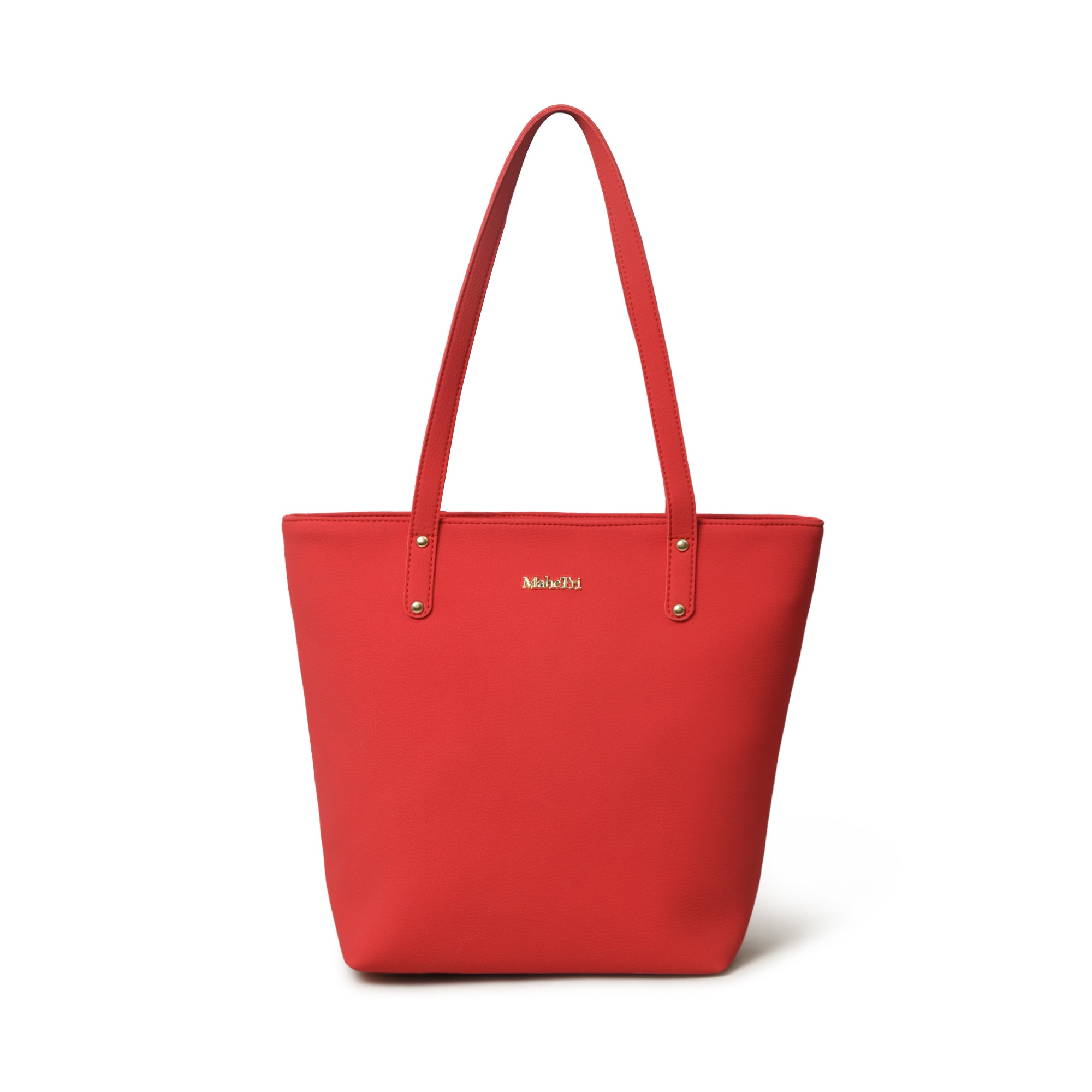 Era Vegan Leather Tote- Coral Red