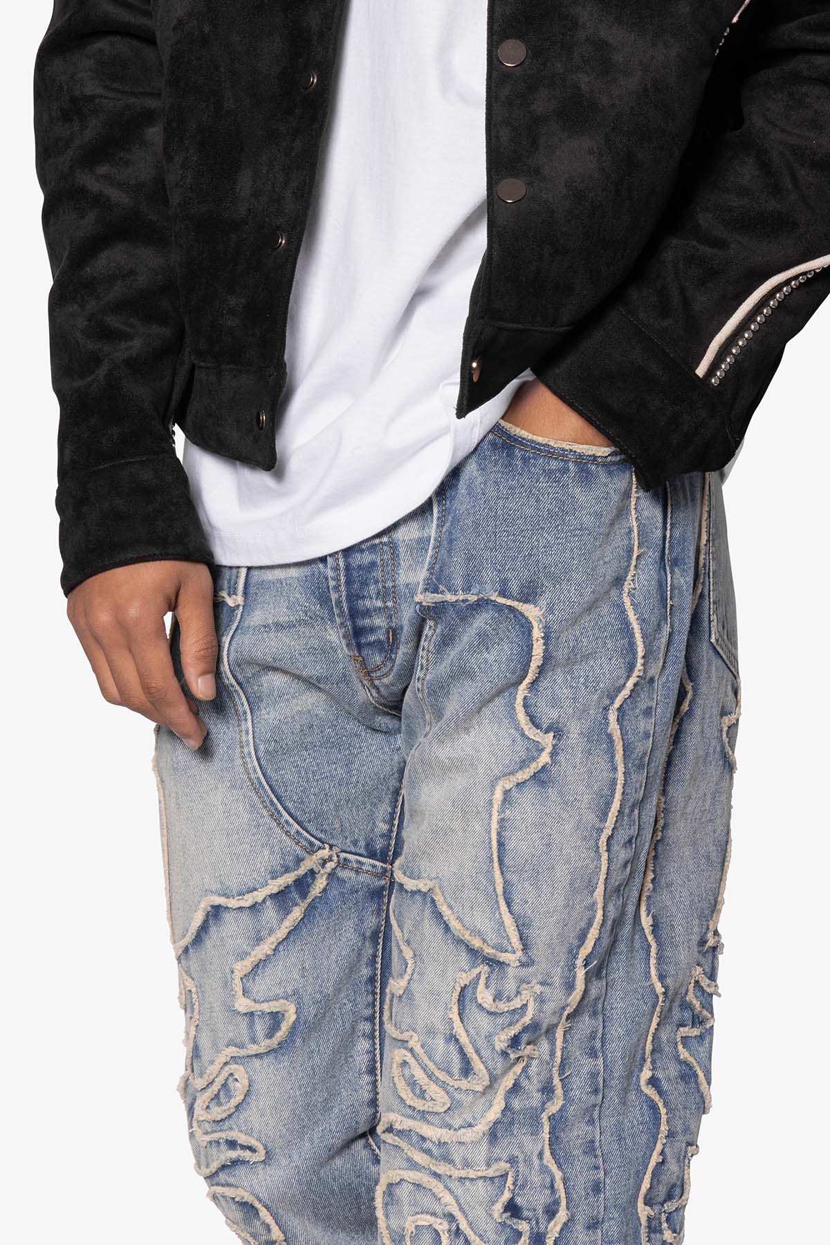 V691 Western Baggy Denim - Blue