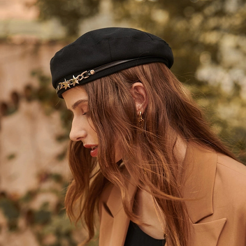 Women's Basic Solid Color Eaveless Beret Hat