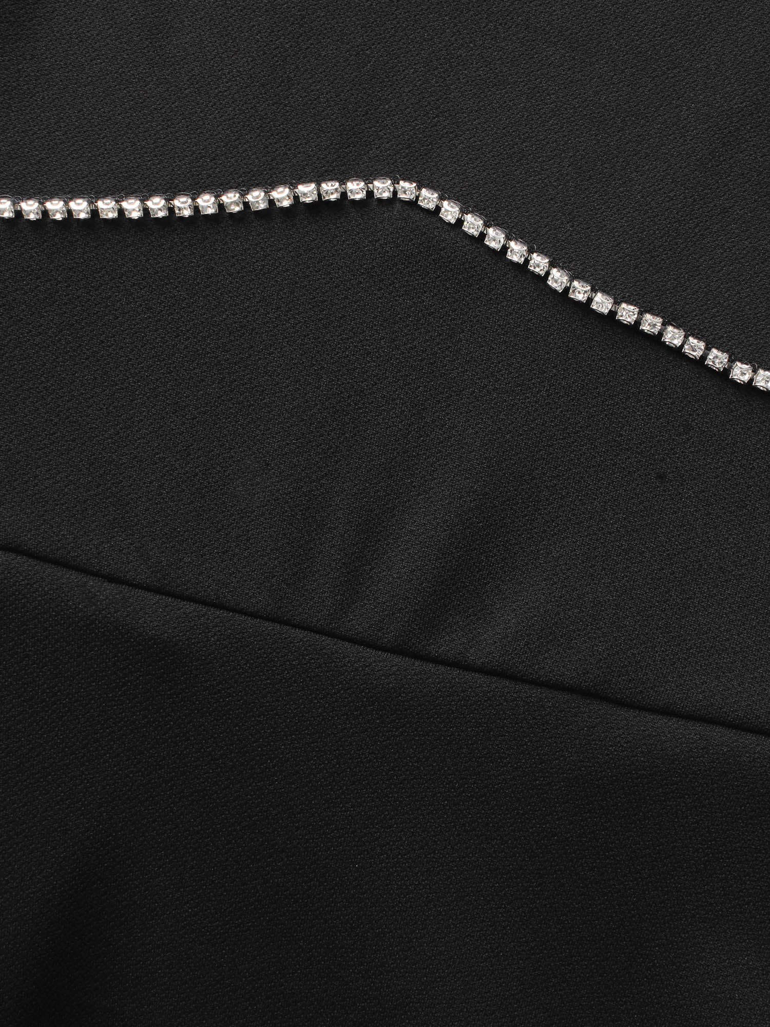 Square Neck Shirred Rhinestone Midi Dress