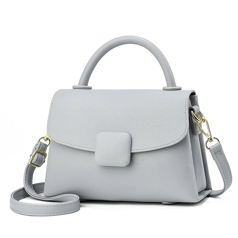 Women's Medium Pu Leather Solid Color Vintage Style Classic Style Sewing Thread Square Flip Cover Crossbody Bag