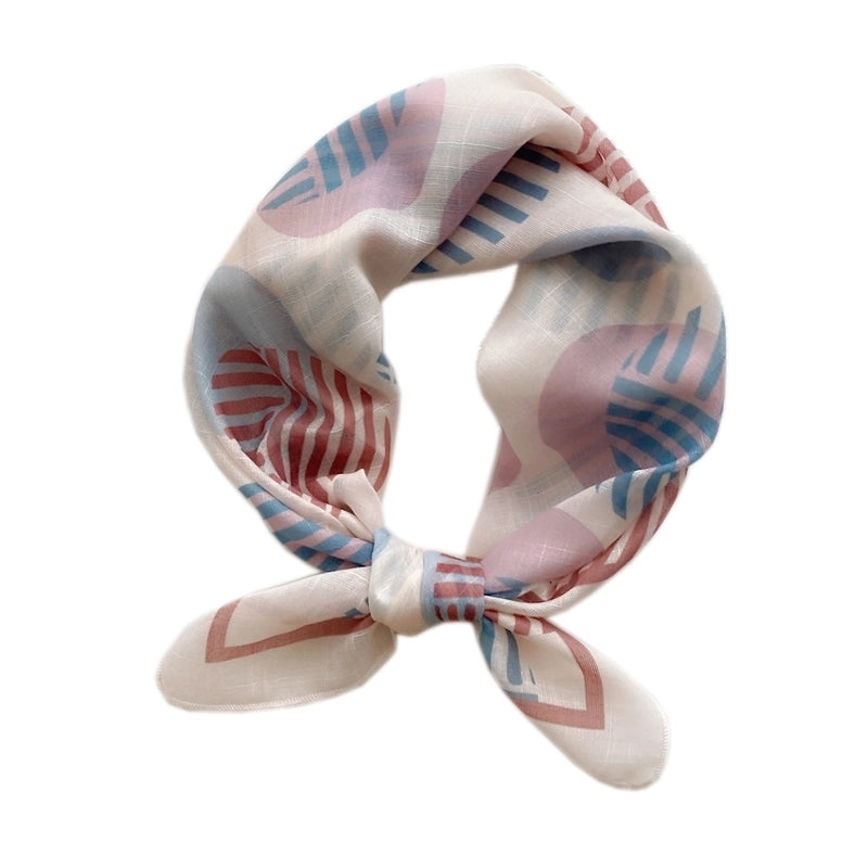 Women's Fashion Stripe Cotton And Linen Printing Cotton Linen Scarves