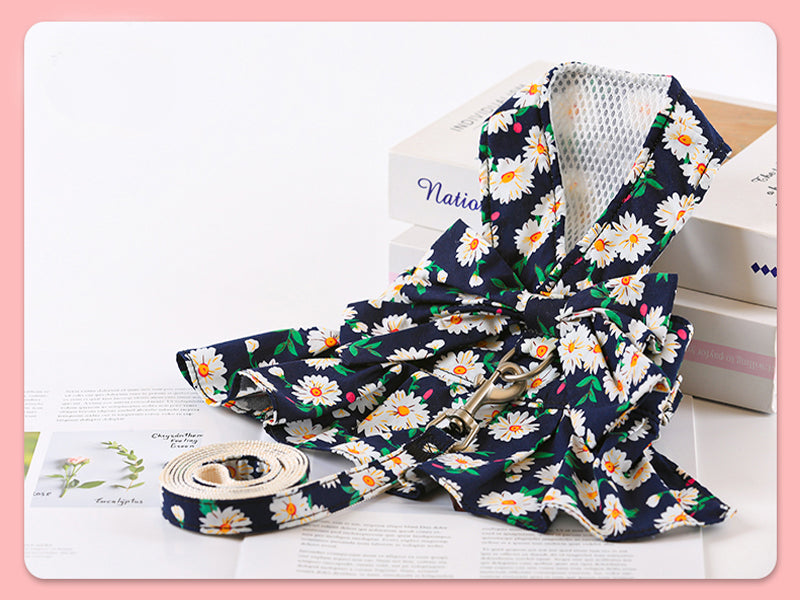 Floral Puppy Dress&Leash Set