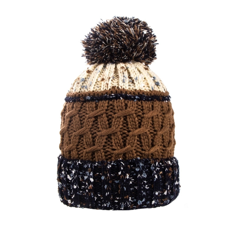 Unisex Basic Retro Color Block Eaveless Wool Cap