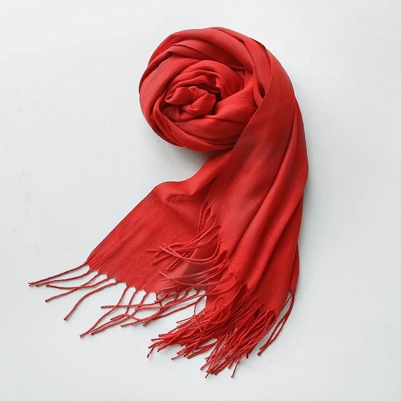 Unisex Minimalist Solid Color Polyester Scarf