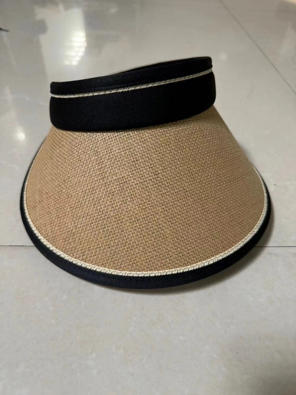 Women's Vacation Minimalist Letter Solid Color Big Eaves Straw Hat