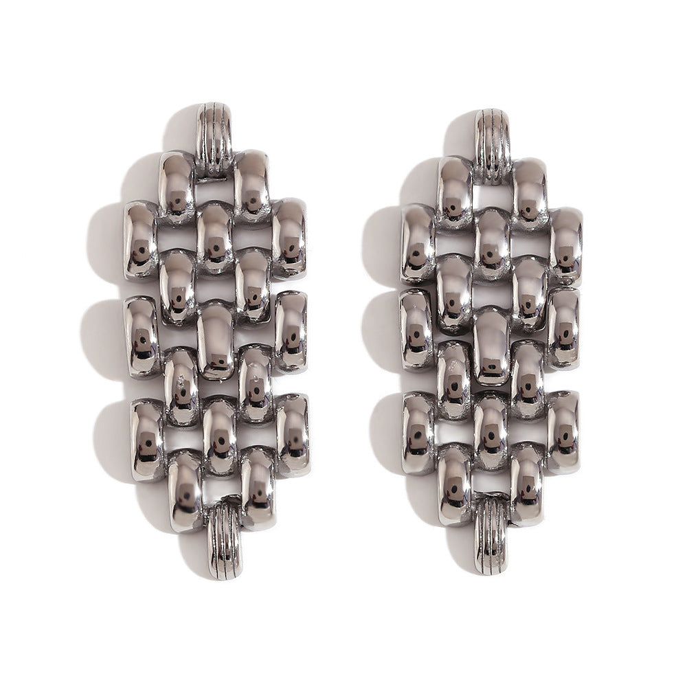 Fashion Circle Geometric Stainless Steel 18K Gold Plated Earrings