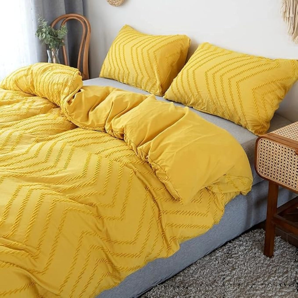 Chevron Plush Quilted Blanket | 3pcs Set