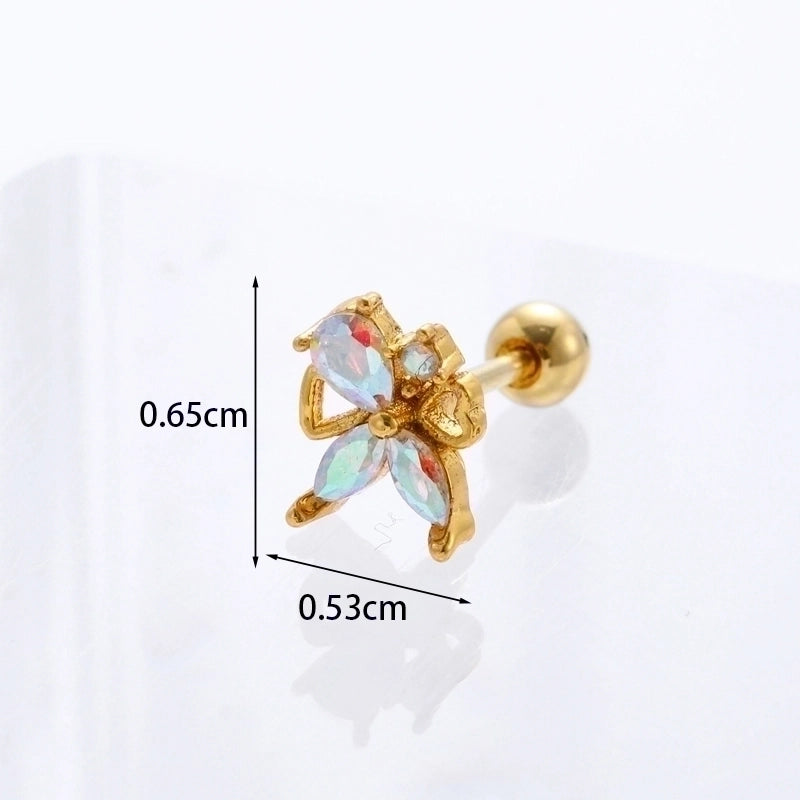Ear Cartilage Rings & Studs Geometric Copper Plating Artificial Gemstones