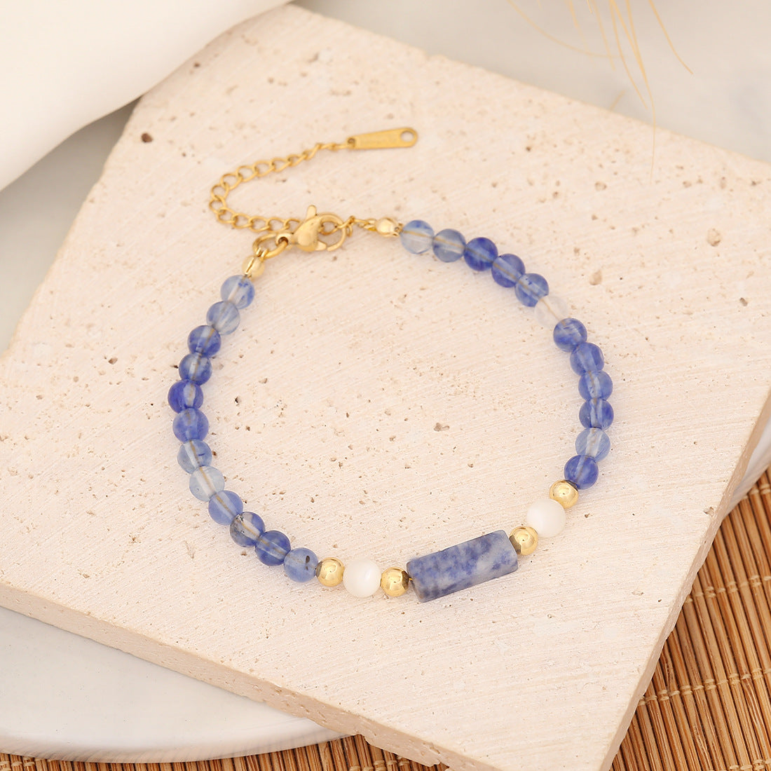 Women Quadrilateral Geometric Natural Stone Handmade Bracelets