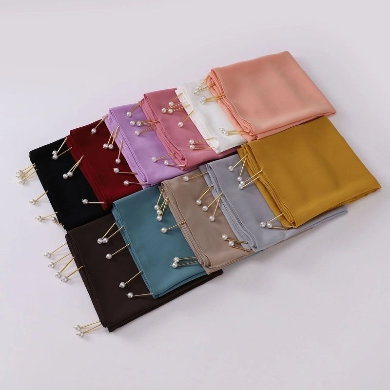 Women's Casual Elegant Sweet Solid Color Chiffon Hijab