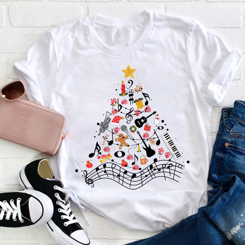 Musical Christmas Tree Teacher T-Shirt