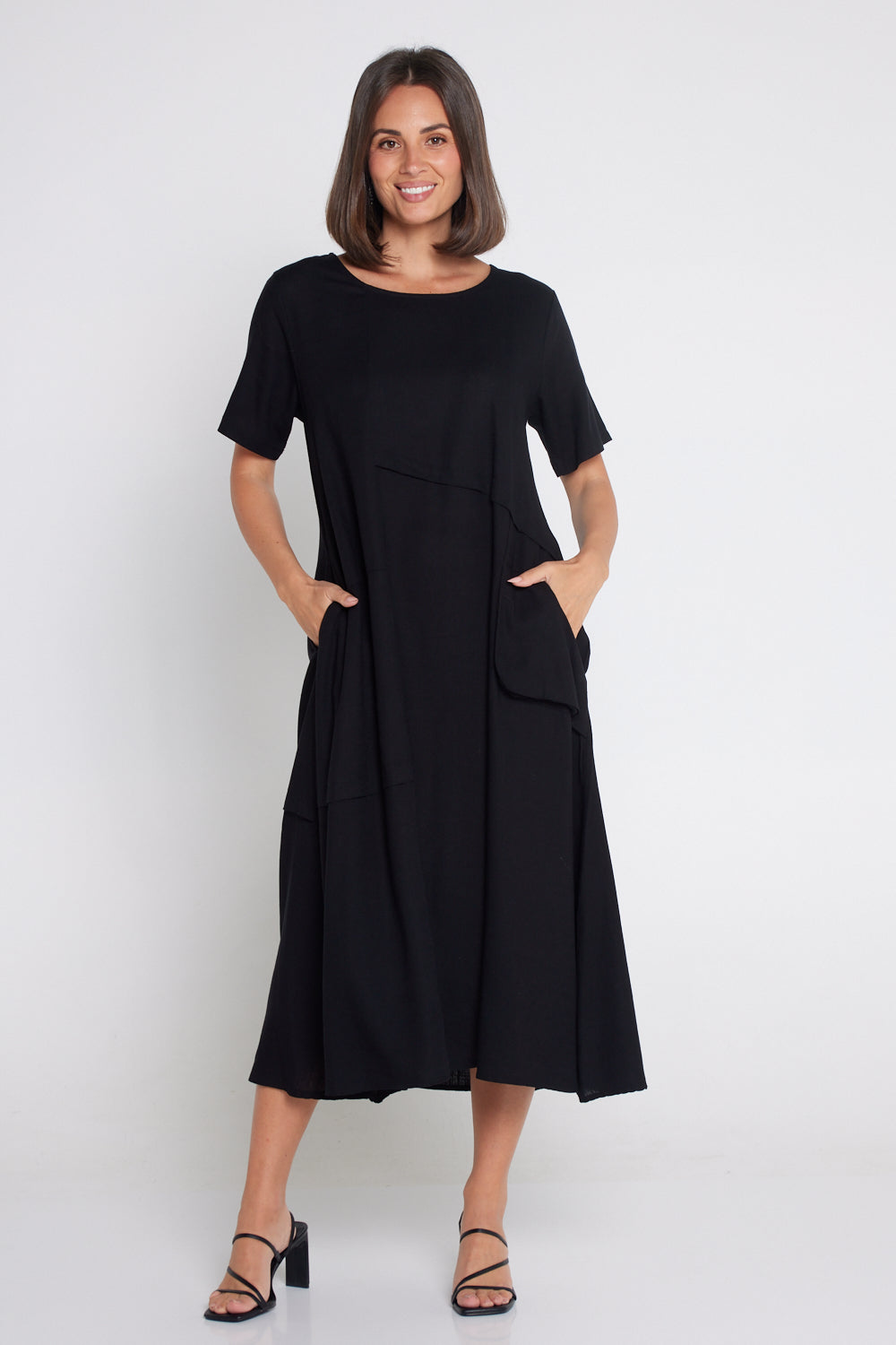 Shona Cotton & Linen Dress - Black