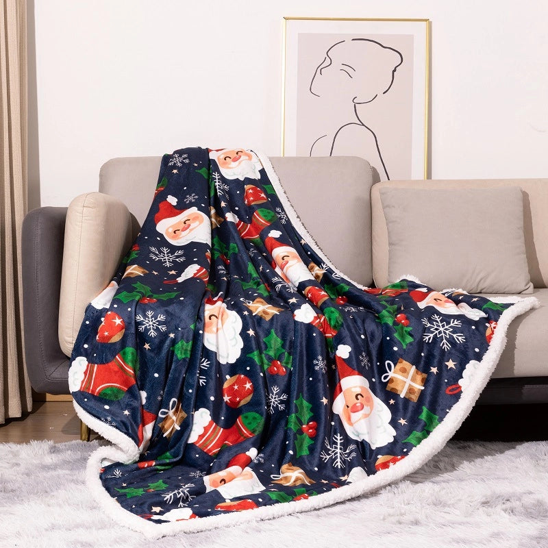 Christmas Cute Retro Elk Polyester Blanket Couch & Sofa Decor