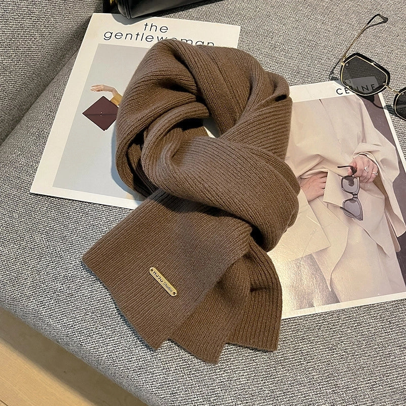 Unisex Elegant Business Basic Solid Color Fleece Scarf