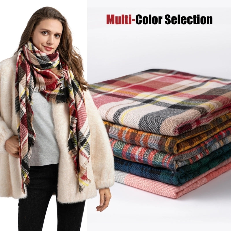 Women's Casual Minimalist Lattice Polyester Scarf