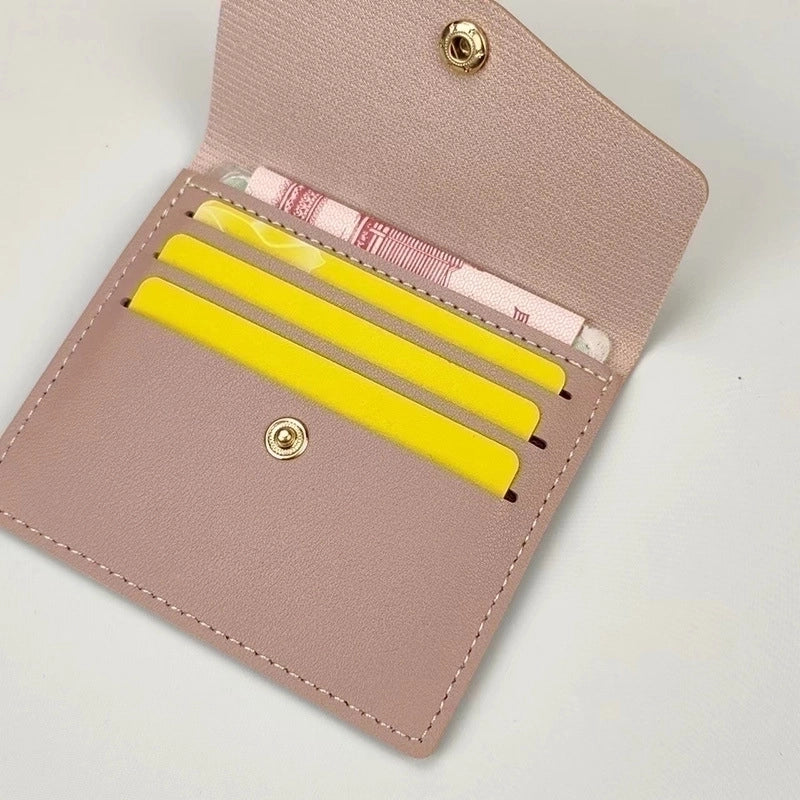 Unisex Solid Color Pu Leather Flip Cover Coin Purses