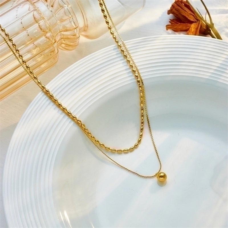 Fashion Geometric 304 Stainless Steel 18K Gold Plated Plating Stainless Steel Necklaces
