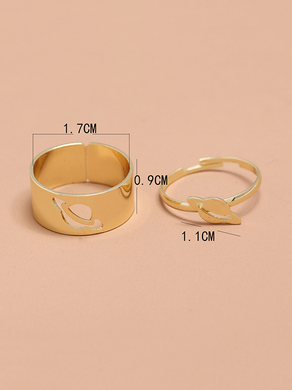 Punk Planet Shape Rings Accessories