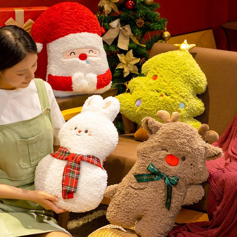 Santa Claus Doll Plush Toy Snowman Elk Tree Pillow Doll Gingerbread Man Holiday Gift New Product