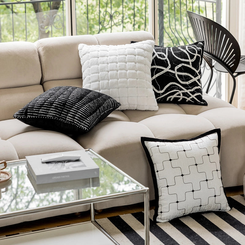 Italian-style Light Luxury Sofa Pillowcase  Model Room Soft Bedside Cushion Pillowcase Bed Lumbar Support