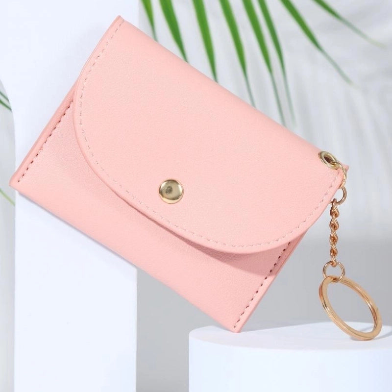 Women's Pu Leather Solid Color Sweet Square Zipper Buckle Coin Purse