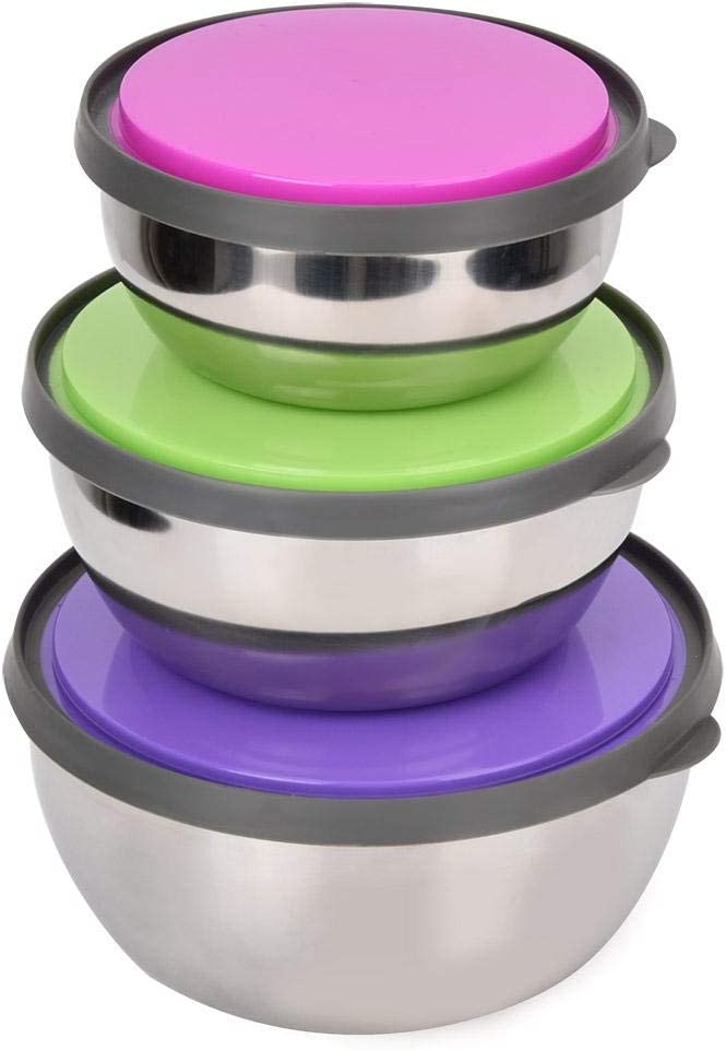 3Pcs Stainless Steel Seal Bowl with Lids