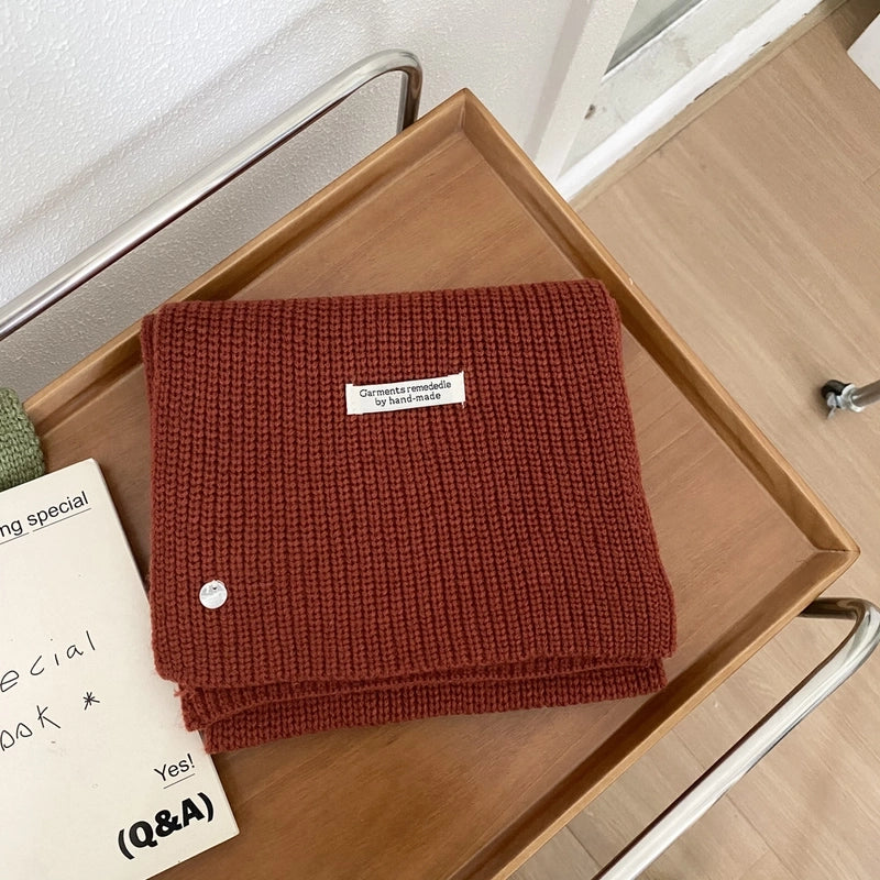 Women's Basic Minimalist Classic Style Solid Color Artificial Wool Acrylic Blend Scarf