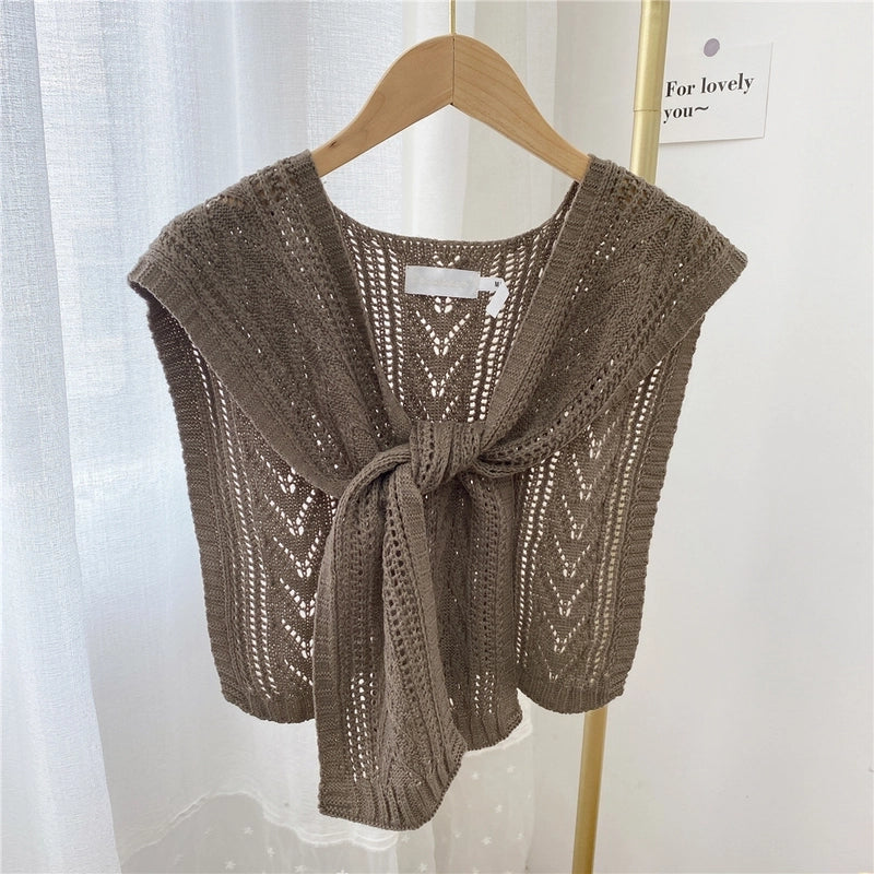 Women's Sweet Solid Color Knit Shawl