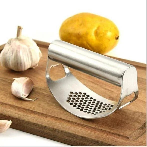 Stainless steel garlic press